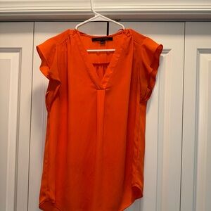 Cynthia Steffe Orange Flutter Sleeve Blouse